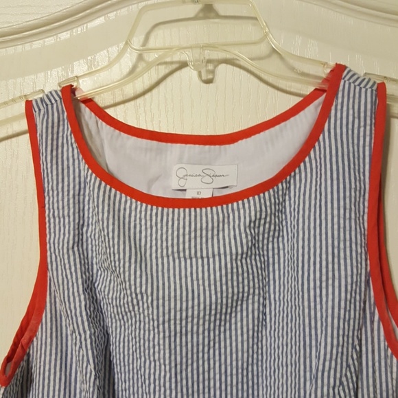 Jessica Simpson striped dress sz 10 Blue/White - Picture 3 of 7